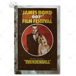 PLAQUE EN ÉTAIN FILM JAMES BOND 007 30 X 20 CM