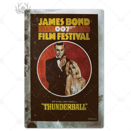 PLAQUE EN ÉTAIN FILM JAMES BOND 007 30 X 20 CM