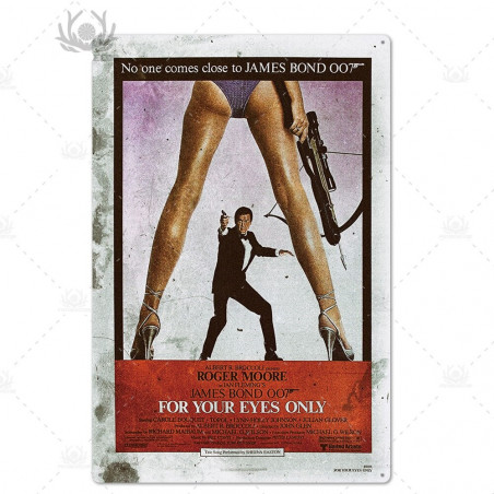 PLAQUE EN ÉTAIN FILM JAMES BOND 007 30 X 20 CM