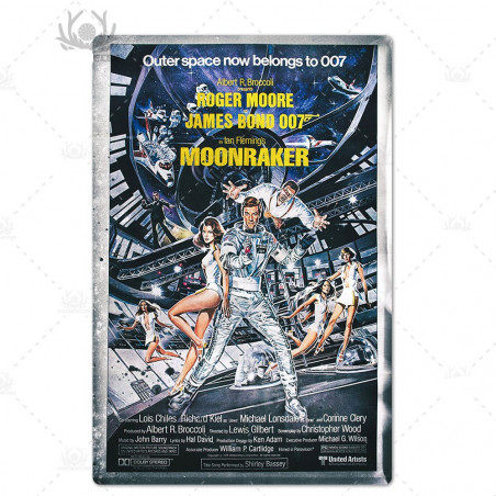 PLAQUE EN ÉTAIN FILM JAMES BOND 007 30 X 20 CM