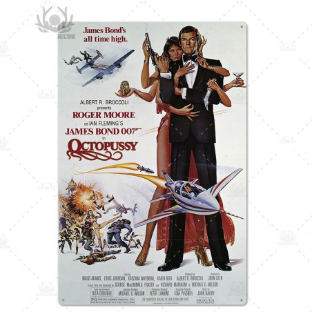 PLAQUE EN ÉTAIN FILM JAMES BOND 007 30 X 20 CM