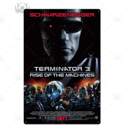 PLAQUE EN ÉTAIN FILM SCHWARZENEGGER TERMINATOR  30 X 20 CM