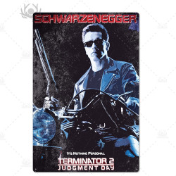 PLAQUE EN ÉTAIN FILM SCHWARZENEGGER TERMINATOR  30 X 20 CM