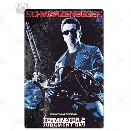 PLAQUE EN ÉTAIN FILM SCHWARZENEGGER TERMINATOR  30 X 20 CM