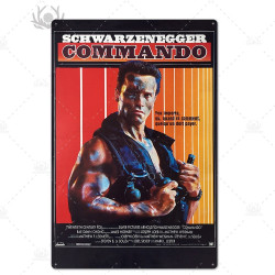 PLAQUE EN ÉTAIN FILM SCHWARZENEGGER COMMANDO 30 X 20 CM