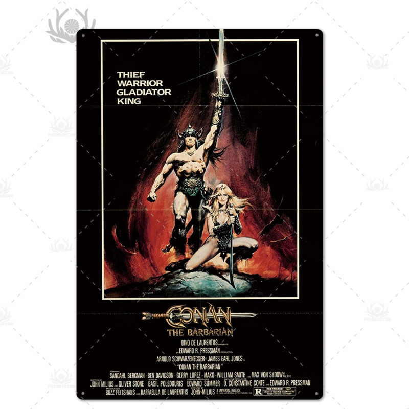 PLAQUE EN ÉTAIN FILM SCHWARZENEGGER CONAN LE BARBARE 30 X 20 CM PLAQUE EN ÉTAIN FILM SCHWARZENEGGER CONAN LE BARBARE 30 X 20 CM