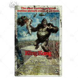 PLAQUE EN ÉTAIN FILM KING KONG  30 X 20 CM