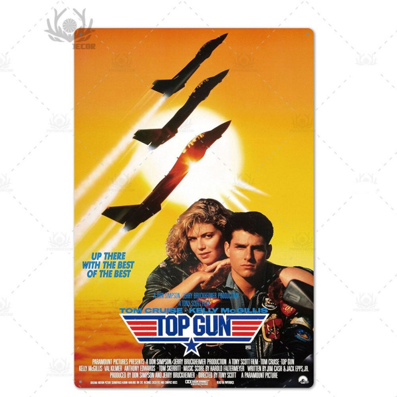PLAQUE EN ÉTAIN FILM TOP GUN 30 X 20 CM PLAQUE EN ÉTAIN FILM TOP GUN 30 X 20 CM
