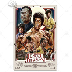 PLAQUE EN ÉTAIN FILM BRUCE LEE 30 X 20 CM