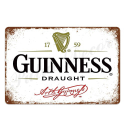 PLAQUE EN ÉTAIN BIÈRE GUINNESS 30 X 20 CM