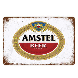 PLAQUE EN ÉTAIN BIÈRE  AMSTEL  30 X 20 CM