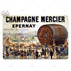 PLAQUE EN ÉTAIN CHAMPAGNE MERCIER 30 X 20 CM