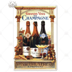 PLAQUE EN ÉTAIN CHAMPAGNE  30 X 20 CM
