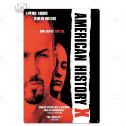 PLAQUE EN ÉTAIN FILM AMERICAN HISTORY X 30 X 20 CM