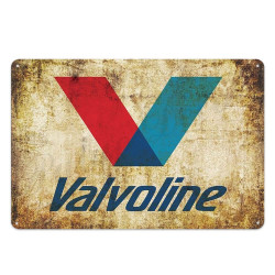 PLAQUE EN ÉTAIN  VALVOLINE 30 X 20 CM