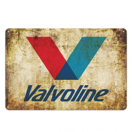 PLAQUE EN ÉTAIN  VALVOLINE 30 X 20 CM