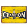 PLAQUE EN ÉTAIN  CHAMPION  30 X 20 CM