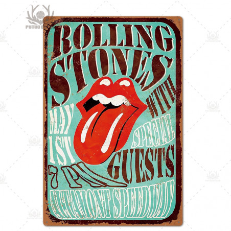 PLAQUE EN ÉTAIN THE ROLLING STONES 30 X 20 CM