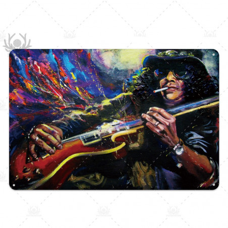 PLAQUE EN ÉTAIN ROCK MÉTAL 30 X 20 CM