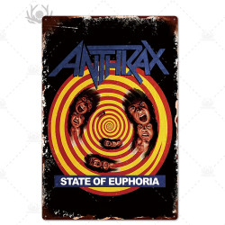 PLAQUE EN ÉTAIN ROCK MÉTAL 30 X 20 CM