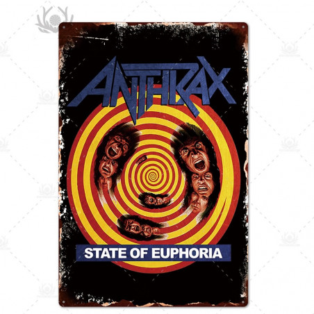 PLAQUE EN ÉTAIN ROCK MÉTAL 30 X 20 CM