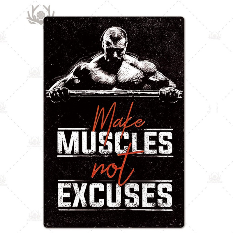 PLAQUE EN ÉTAIN MUSCULATION SPORT FITNESS 30 X 20 CM PLAQUE EN ÉTAIN MUSCULATION SPORT FITNESS 30 X 20 CM