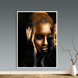 TOILE  portrait femme africaine 30x45 cm