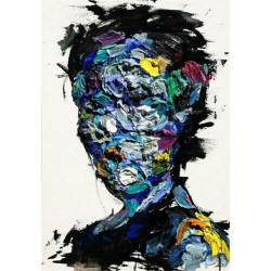 TOILE  portrait sans visage art abstrait 50x70 cm