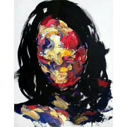 TOILE  portrait sans visage art abstrait 50x70 cm