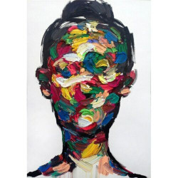 TOILE  portrait sans visage art abstrait 50x70 cm