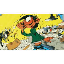 PLAQUE EN ÉTAIN GASTON LAGAFFE 30X20 CM