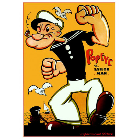 PLAQUE EN ÉTAIN POPEYE 30X20 CM
