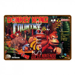 PLAQUE EN ÉTAIN jeux vidéo vintage ancien 30X20 CM