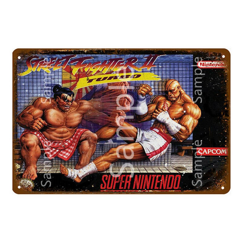 PLAQUE EN ÉTAIN jeux vidéo vintage ancien 30X20 CM PLAQUE EN ÉTAIN jeux vidéo vintage ancien 30X20 CM