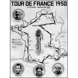 PLAQUE EN ÉTAIN TOUR DE FRANCE 30 X 20 CM