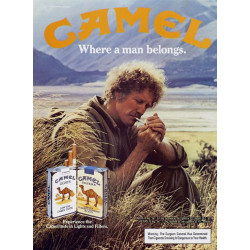 PLAQUE EN ÉTAIN CAMEL  30 X 20 CM