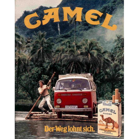 PLAQUE EN ÉTAIN CAMEL  30 X 20 CM