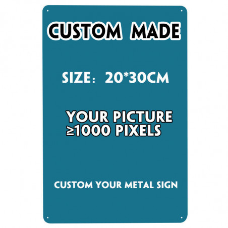 PLAQUE EN ÉTAIN PERSONALISER 30 X 20 CM