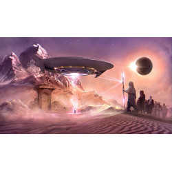 PLAQUE EN METAL ÉTAIN ovni ufo extraterrestre   30 X 20 CM