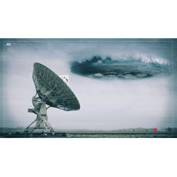 PLAQUE EN METAL ÉTAIN ovni ufo extraterrestre 30 X 20 CM