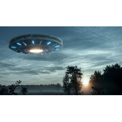 PLAQUE EN METAL ÉTAIN ovni ufo extraterrestre 30 X 20 CM