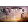 PLAQUE EN METAL ÉTAIN ovni ufo extraterrestre 30 X 20 CM