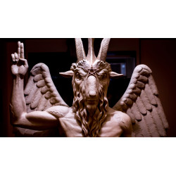PLAQUE EN METAL ÉTAIN   diable démon   30 X 20 CM