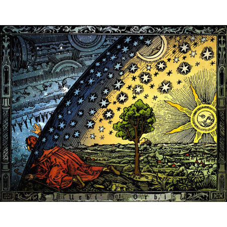 PLAQUE EN METAL ÉTAIN  ésotérisme alchimie  30 X 20 CM