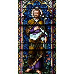 PLAQUE EN METAL ÉTAIN vitrail église   30 X 20 CM