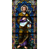 PLAQUE EN METAL ÉTAIN vitrail église   30 X 20 CM