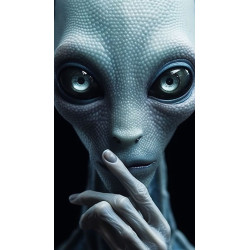 PLAQUE EN METAL ÉTAIN  alien extraterrestre 30 X 20 CM