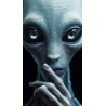 PLAQUE EN METAL ÉTAIN  alien extraterrestre 30 X 20 CM