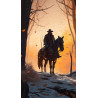 PLAQUE EN METAL ÉTAIN  cowboys farwest  30 X 20 CM