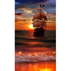 PLAQUE EN METAL ÉTAIN bateau navire voilier 30 X 20 CM